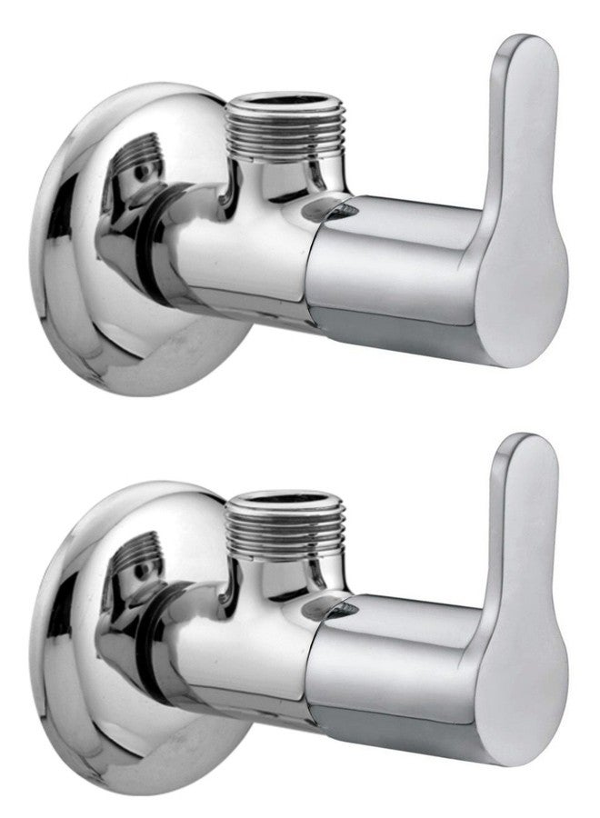 صمام زاوية نحاسي من DRIZZLE Fusion لحنفيات الحمامات، وسخانات المياه، وتوصيلات أحواض الغسيل (فضي، تشطيب كروم، قطعتان)